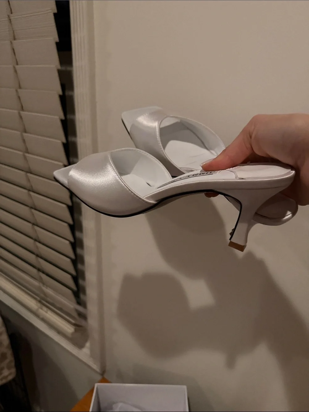 Jimmy Choo White Satin Slide Mules - Picture 4 of 5